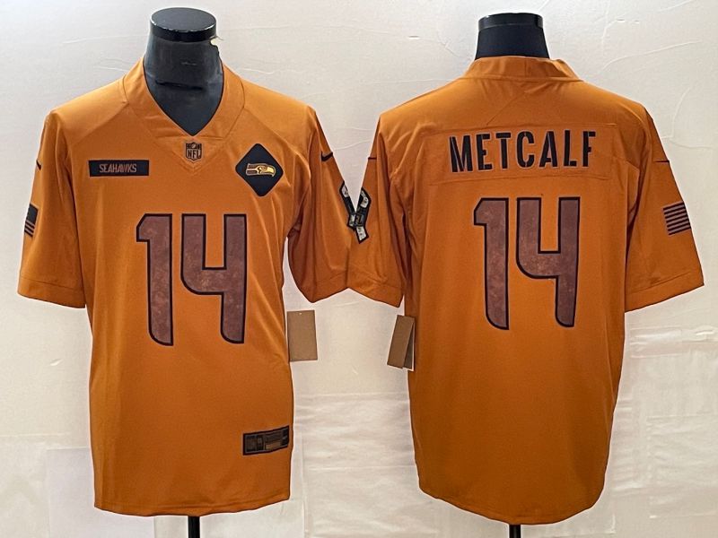 Men Seattle Seahawks #14 Metcalf brown Nike 2023 Salute To Service Limited NFL Jersey->denver broncos->NFL Jersey
